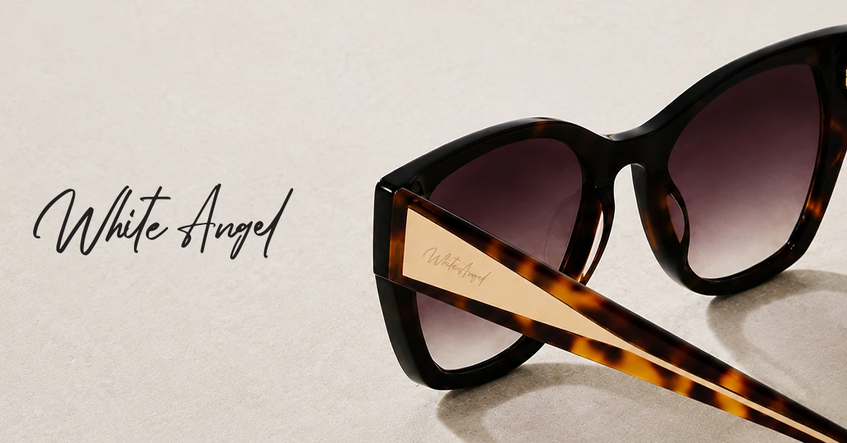 Elegant cat-eye sunglasses with premium gold temple design
